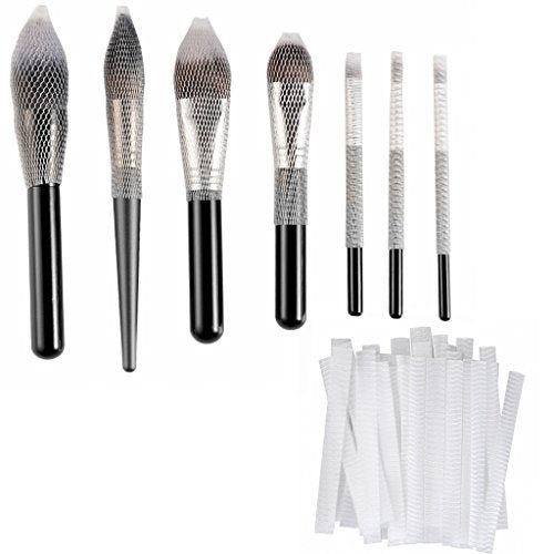 40 pcs Makeup Brushes Pen Guard Protector Set Reusable Expandable Mesh Cover(Not include Brushes)