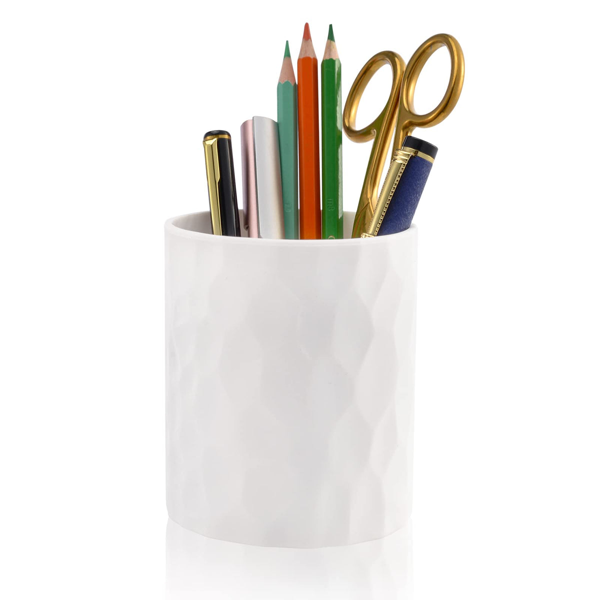 minimaliving Pen Holder,Nordic Style Silicone Waterproof Pencil Holder for Desk Simple&Modern Minimalist Makeup Organizer Multifunctional Office Supplies for Home,Kids and School(Beige)