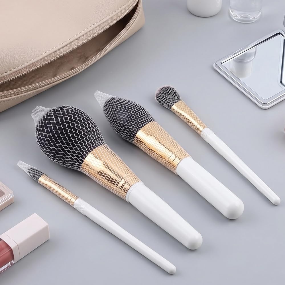 120Pcs Makeup Brush Protector Guards, Expandable Mesh Nets Anti-Dust Anti-Frizz Sleeves, Keep Bristles In Perfect Shape