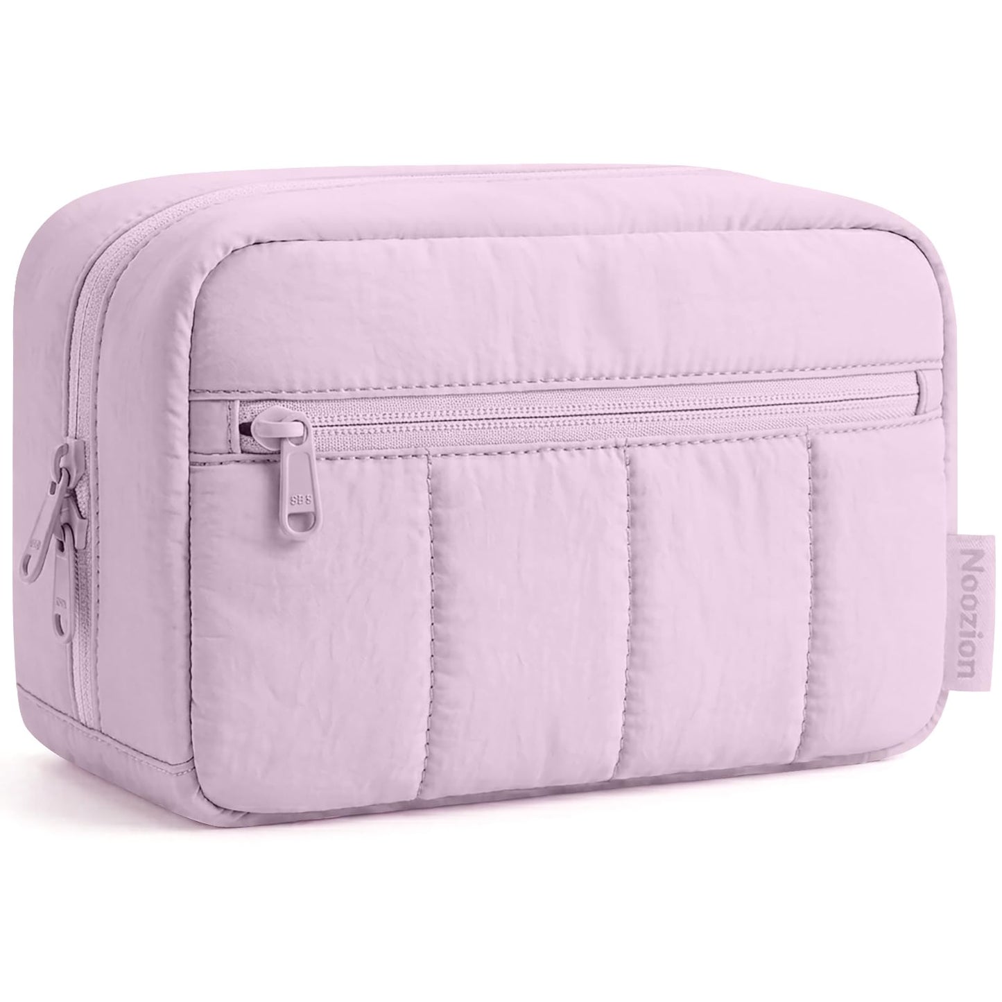 Noozion Makeup Bag Travel Toiletry Bag, Puffy Padded Cosmetic Bag for Women, Makeup Organizer Case, Wide-open Pouch Purse, Travel Essentials