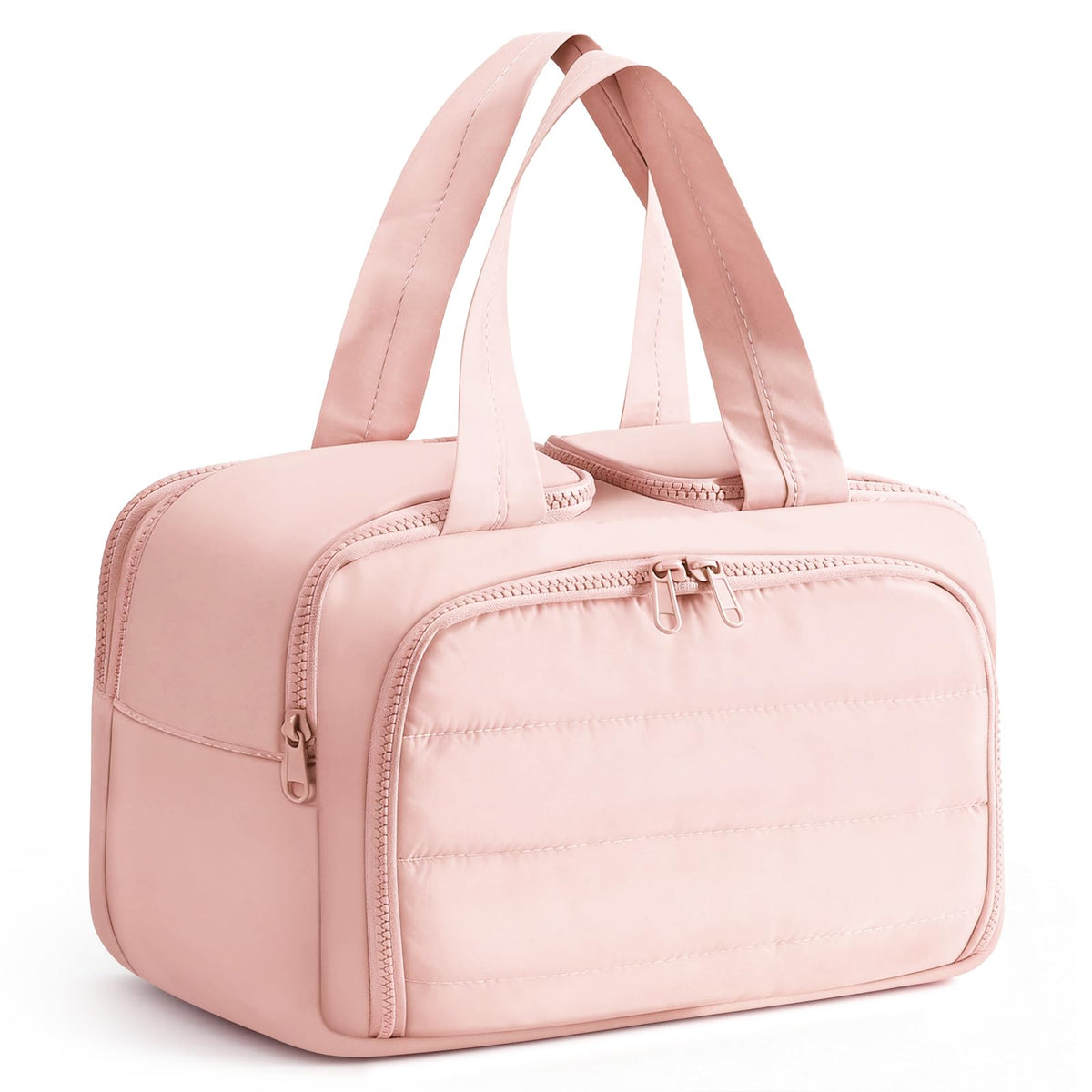 Travel Makeup Bag, Portable Travel Bag with Hanging Hook for Women, Waterproof and Hanging Toiletry Bags Travel Organizer Accessories for Travel Essentials,Pink