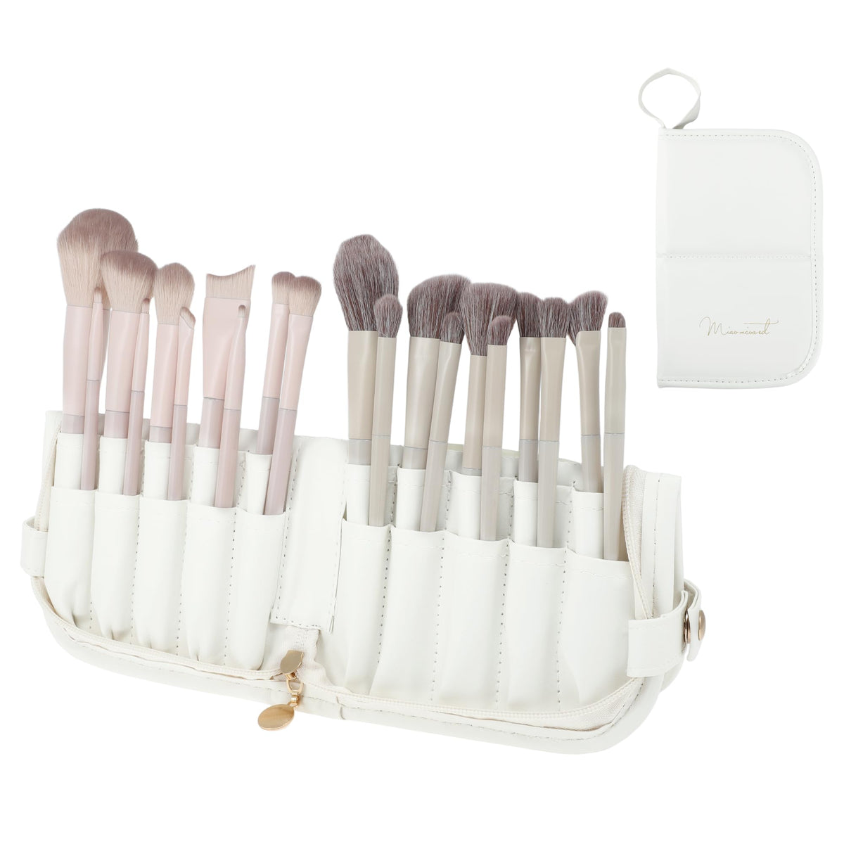 Travel Makeup Brush Case, Stand-Up Portable Makeup Brush Holder Pink