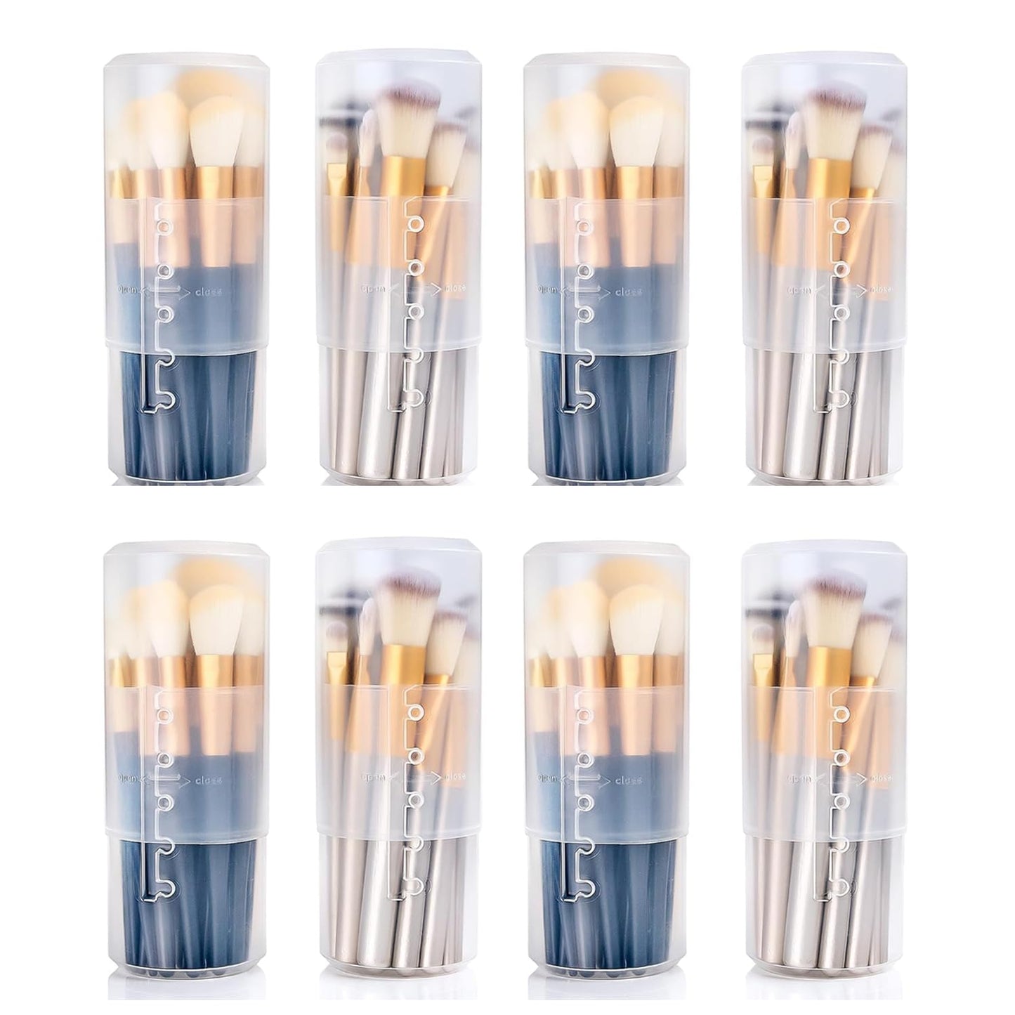 OCHEAL 2 Pack Transparent Plastic Makeup Brush Holders, Dual Use, Lightweight, Spacious