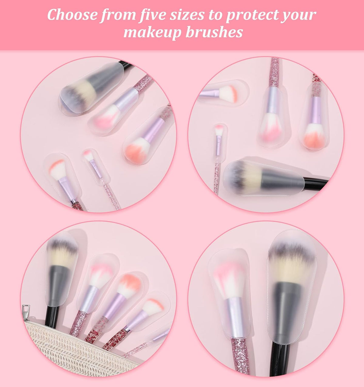 20pcs Makeup Brush Cover,Dust-Proof Durable and Lightweight