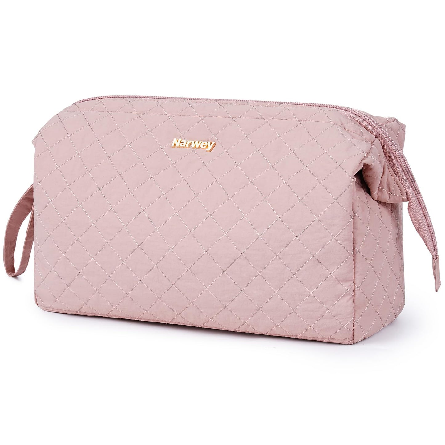 Narwey Travel Makeup Bag Toiletry Bag, Wide Open Cosmetic Bag for Women