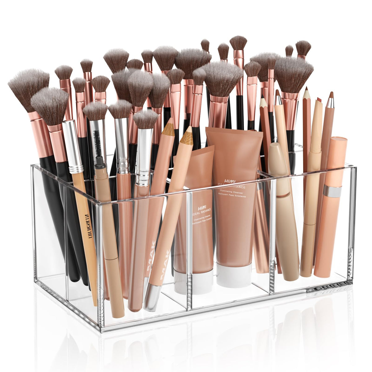 HIIMIEI Clear Makeup Brush Holder Organizer