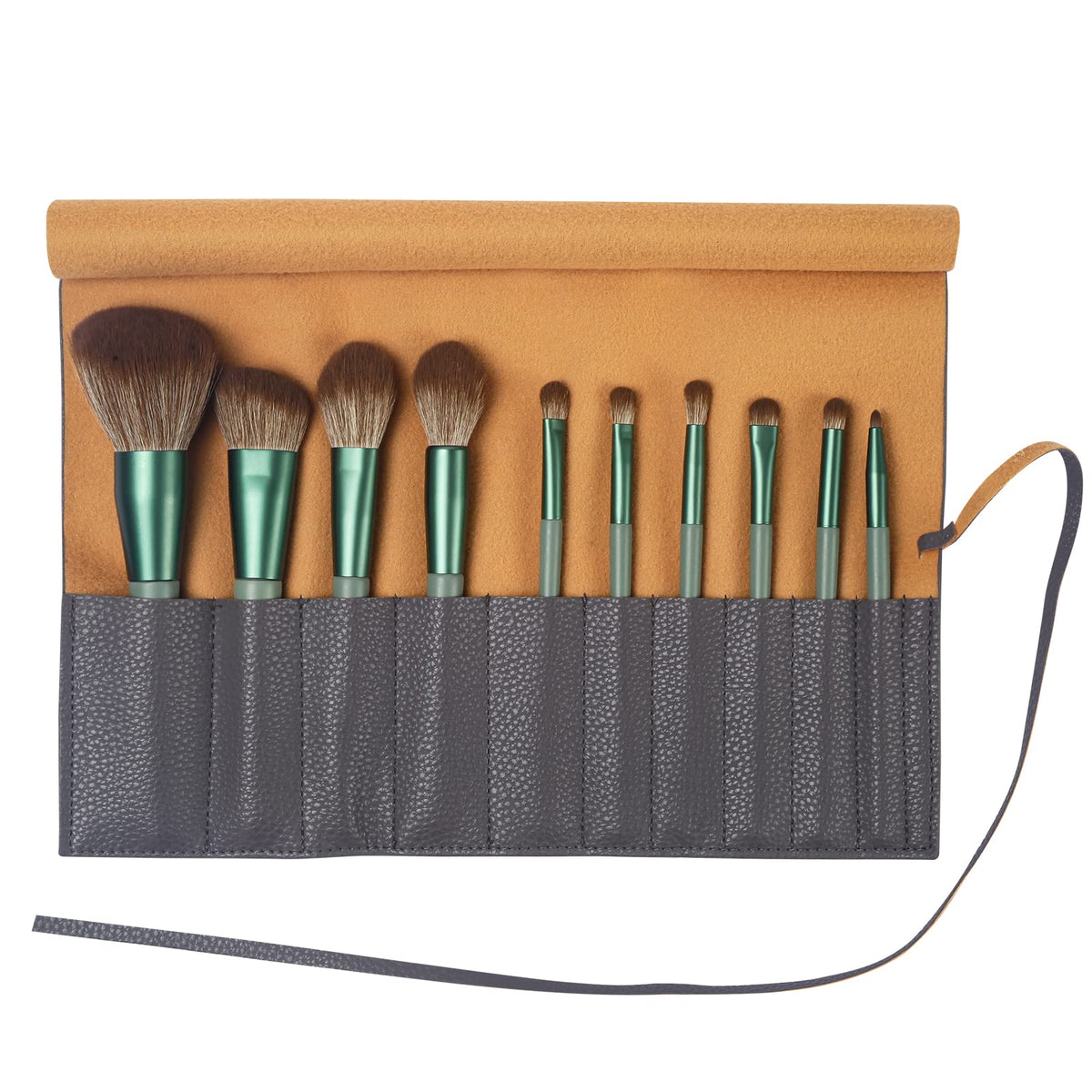 Bird&Fish Makeup Brush Case Travel, makeup brush case roll up,brush holder makeup,Holder Organizer Brushes Pouch Cosmetic Bag for Travel,Rolling Bag Storage Case PU Leather