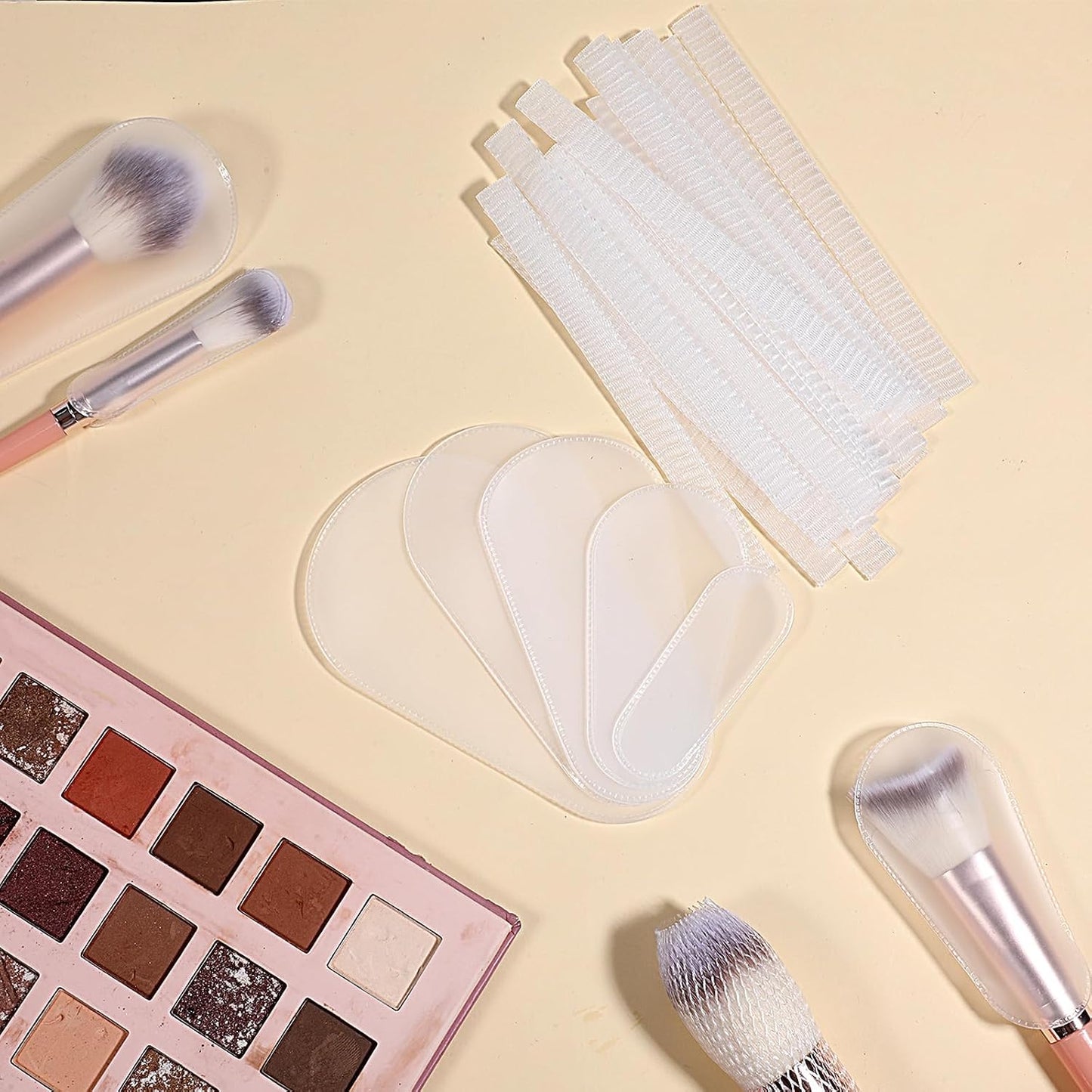 75 Pcs Reusable Makeup Brush Covers, 60 Pc Expandable Mesh