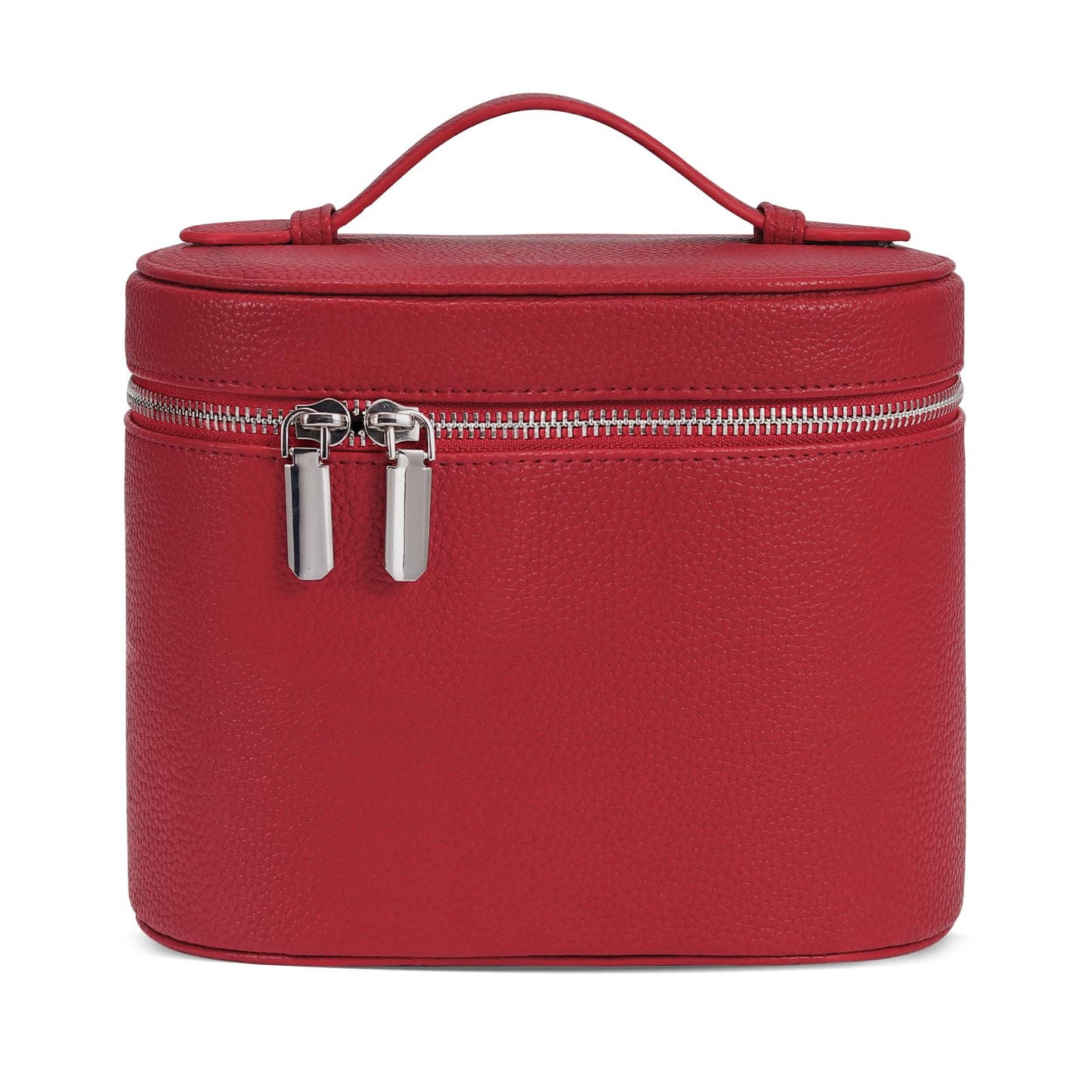 Cosmetic Case, Leather Makeup Bag, Portable Handheld Makeup Case, Detachable Compartments