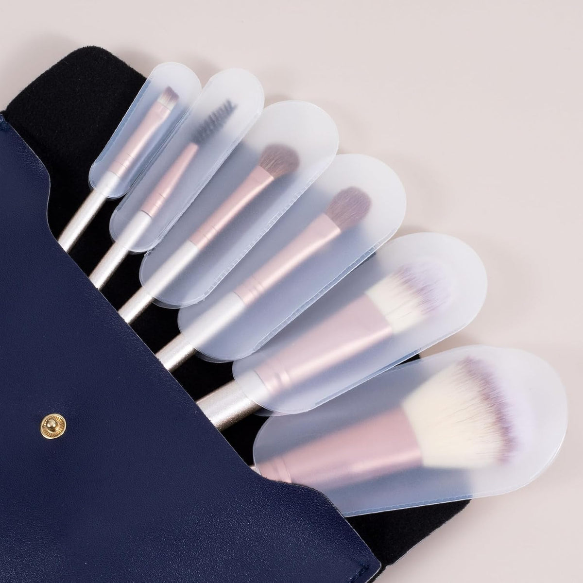 SmallCat 30 Pcs Makeup Brush Covers for Travel, Makeup Brush Cover, Clear Make Up Brush Protective Protector Sleeve for Daily Storage Organizer and Travel (Clear, 5 Sizes)