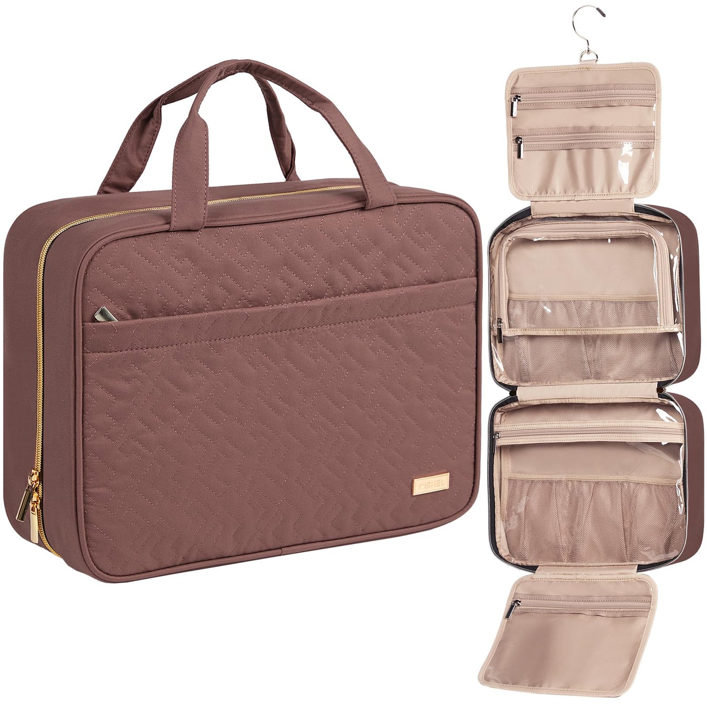 NISHEL Travel Toiletry Bag for women, Portable Hanging makeup Organizer