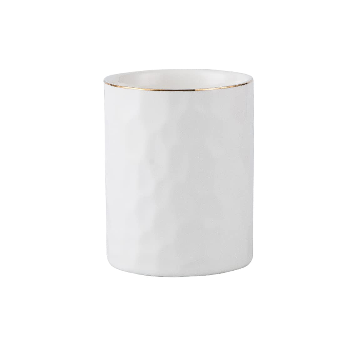 Ceramic Pen Holder Stand Cup Pencil Holder Organizer Makeup Brush Holders for Home Office Desk (White)