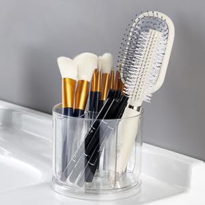 Makeup Brush Holder Organizer, Rotating Makeup Organizer for Vanity