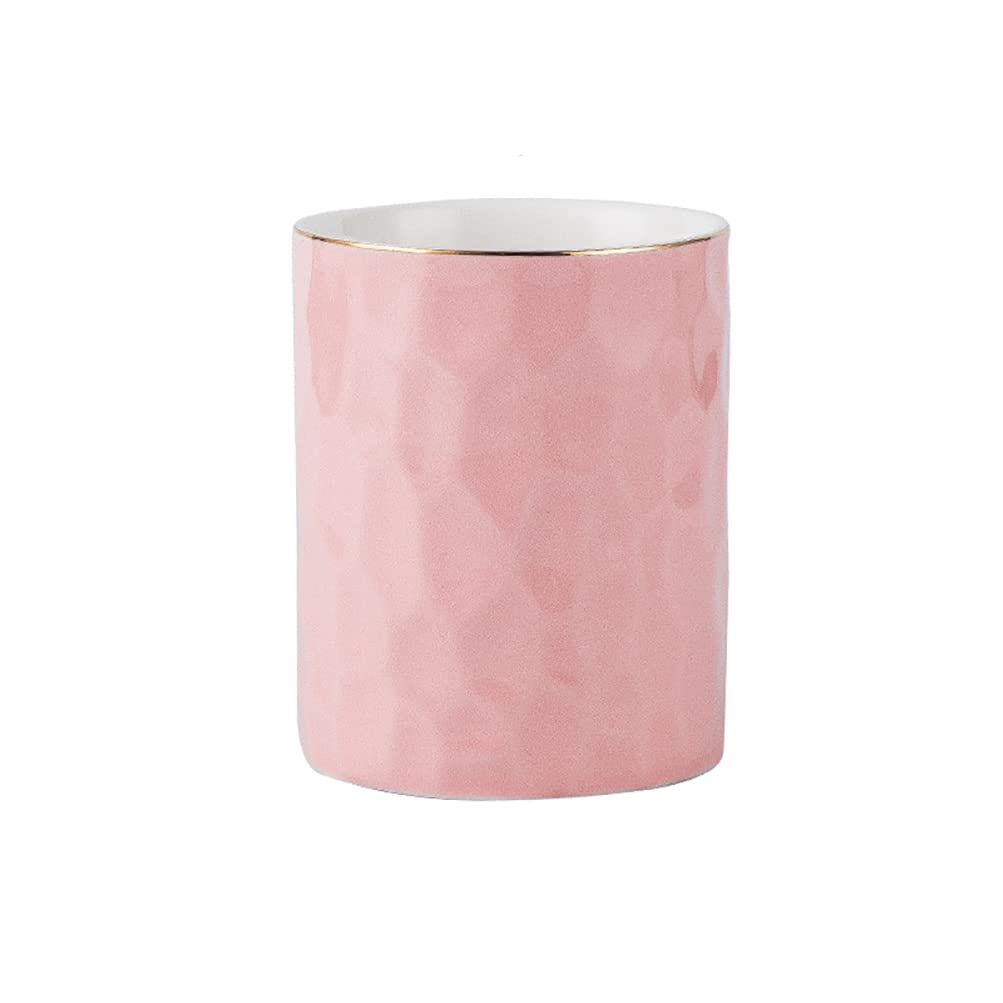 Ceramic Pen Holder Stand Cup Pencil Holder Organizer Makeup Brush Holders for Home Office Desk (White)