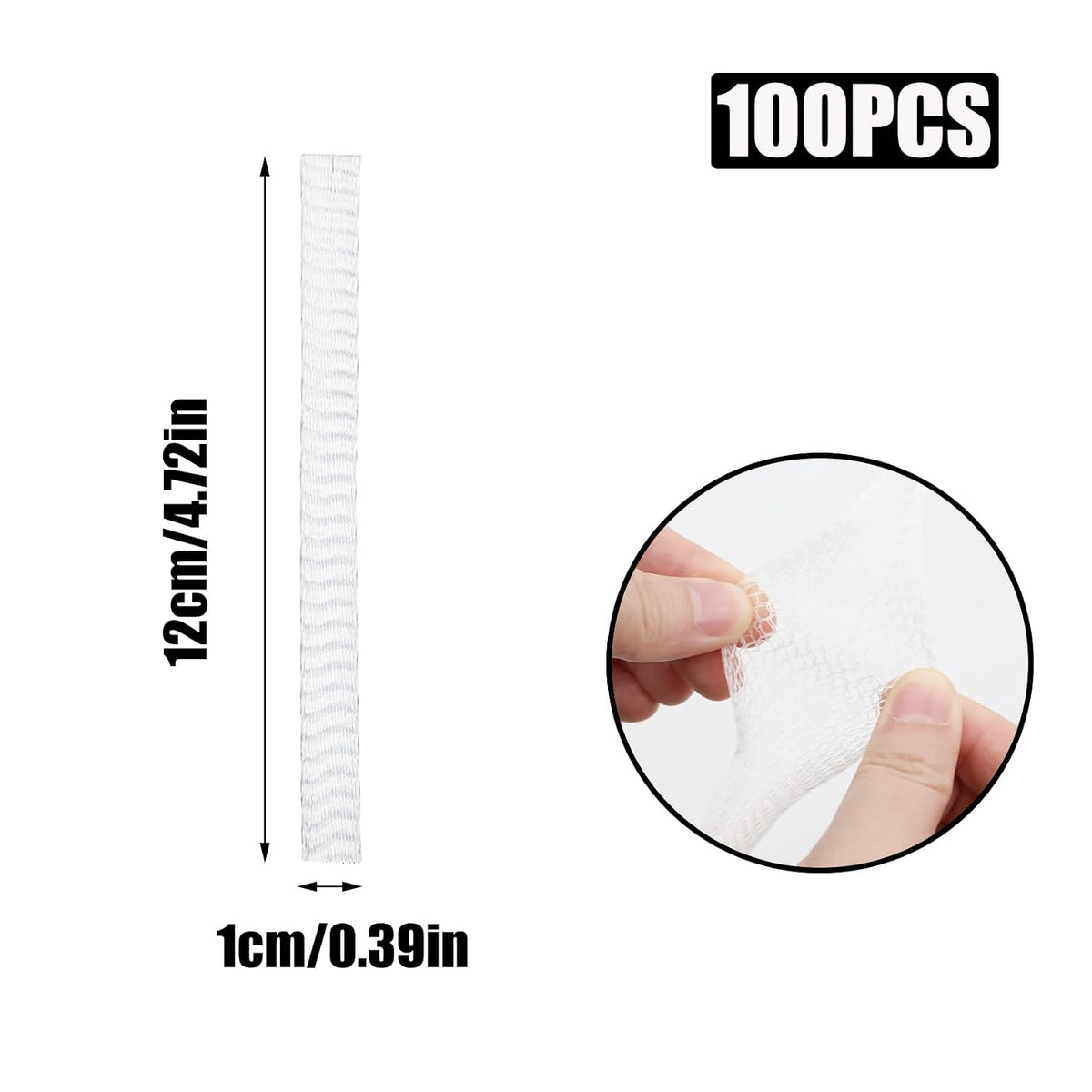 Pine & Linen 100pcs White Mesh Makeup Brush Covers,Reusable Makeup Brush Guard Expandable MakeupBrush Protector Sleeves for Women Storing Make-Up/Travel/Paint Brushes(0.39x4.7inch)