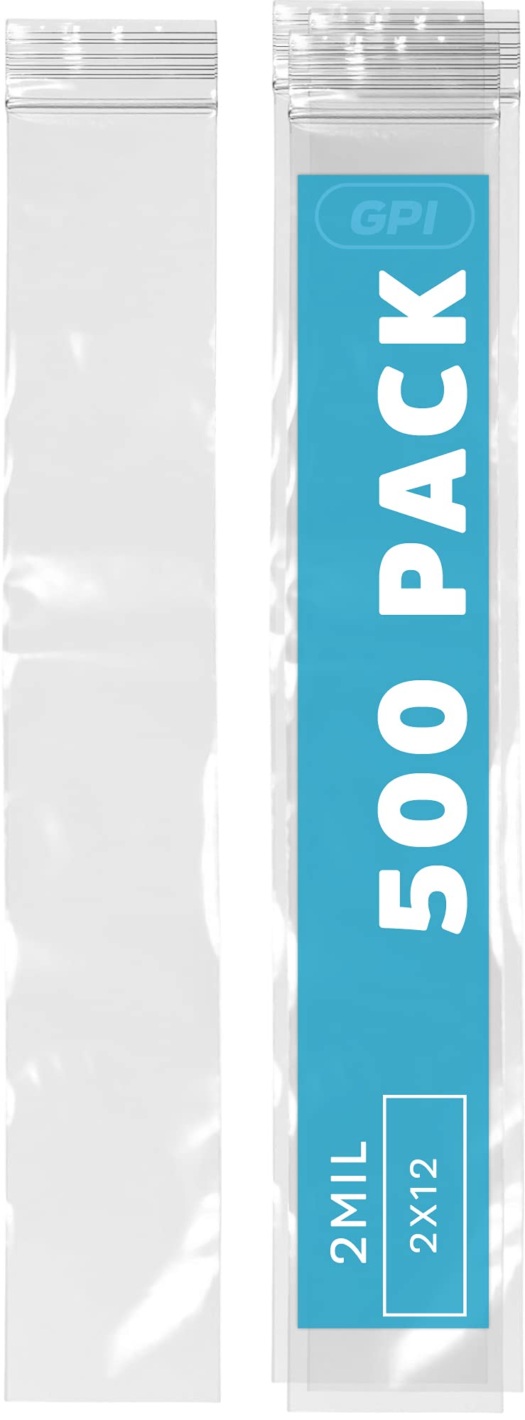 3" x 10" Long Zip Bags, 1000 Pack, Clear Plastic Reclosable Zip Baggies, 2 Mil Thick, Resealable Poly Bags for Packaging Insence, Necklaces, Jewelry & Office Supplies. GPI