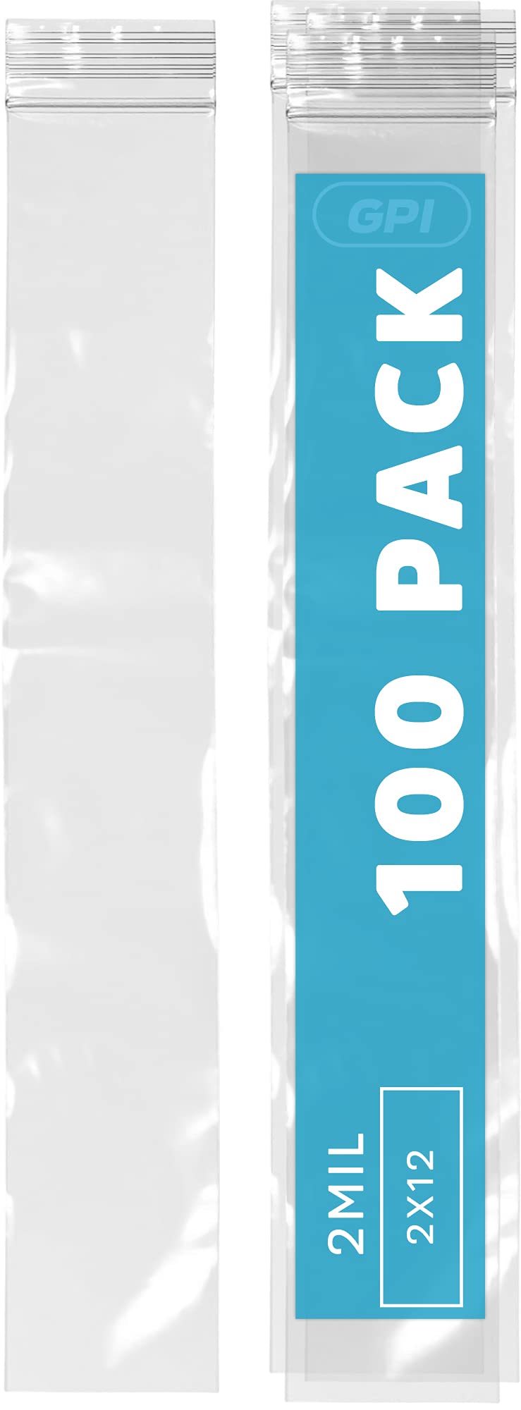 3" x 10" Long Zip Bags, 1000 Pack, Clear Plastic Reclosable Zip Baggies, 2 Mil Thick, Resealable Poly Bags for Packaging Insence, Necklaces, Jewelry & Office Supplies. GPI