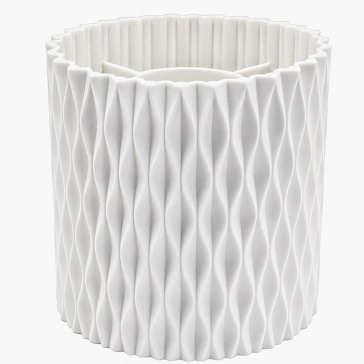 360° Rotating Makeup Brush Holder Organizer, White