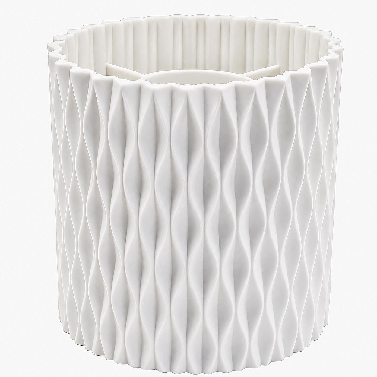 360° Rotating Makeup Brush Holder Organizer, White