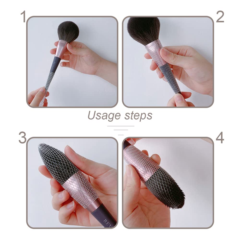 Makeup Brush Covers 100 Pcs - Expandable Reusable Mesh Protector Nets