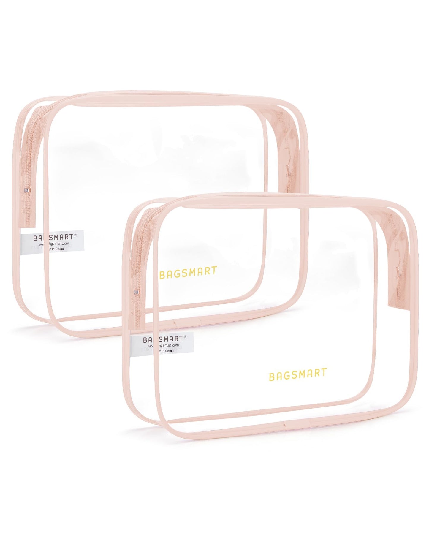 BAGSMART Clear Toiletry Bag 2-Pack TSA Approved Water-Repellent, Black