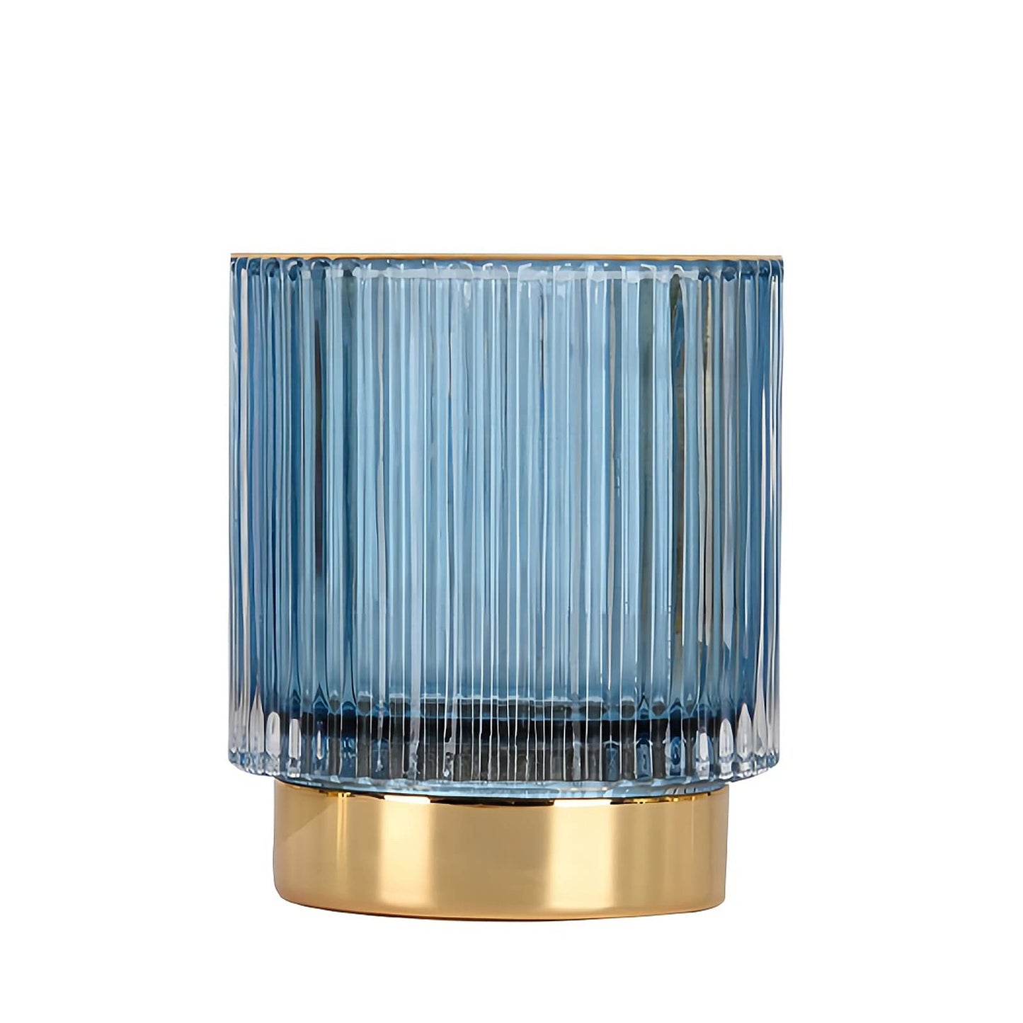 DASITON Makeup Brush holder Organizer,Crystal Cosmetic Makeup Brush Glass Brushes Storage Holder, Vintage Make Up Brush Cup Pen Pencil Holder striped vase(Coffee L)