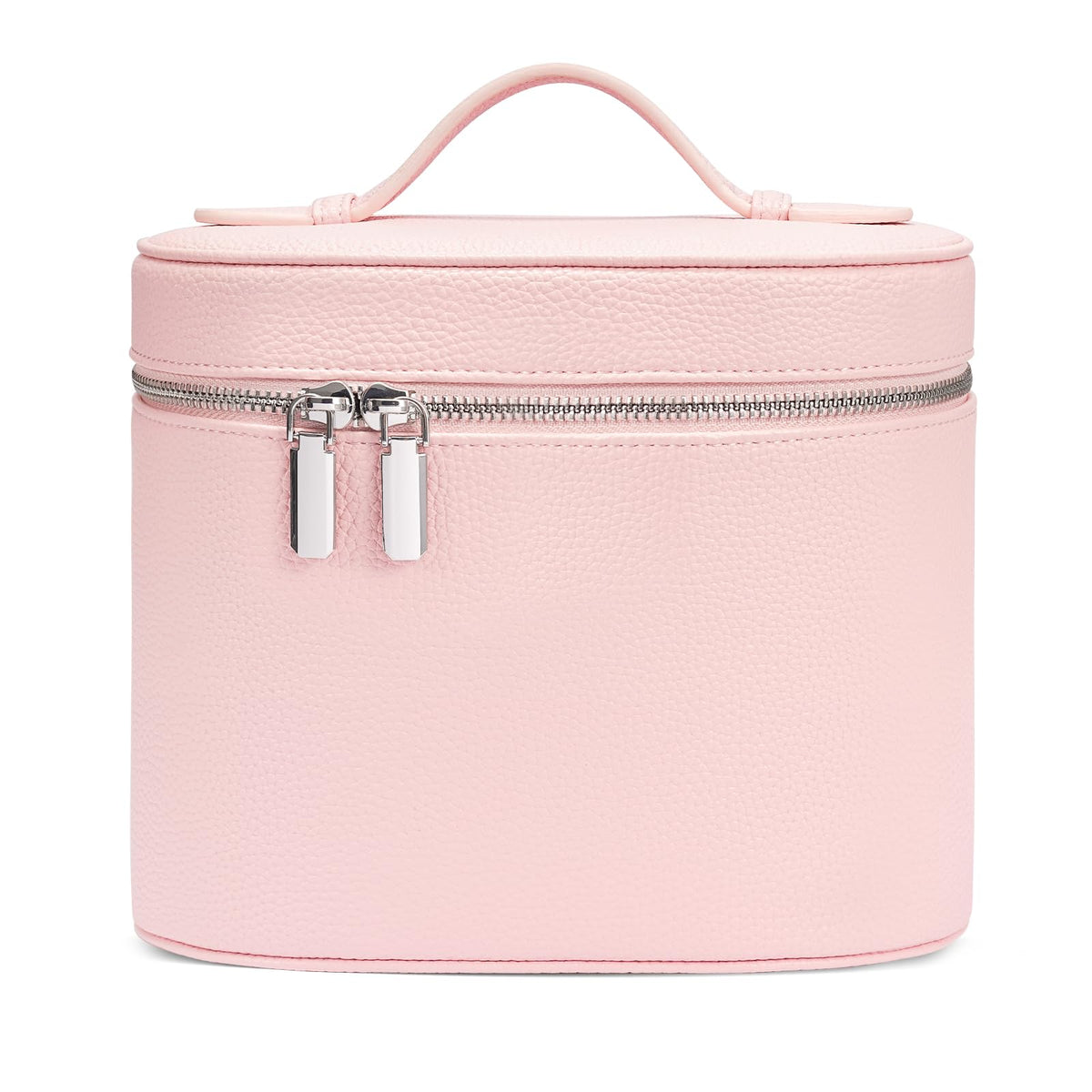 Cosmetic Case, Leather Makeup Bag, Portable Handheld Makeup Case, Detachable Compartments