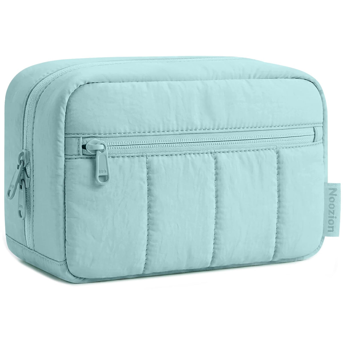 Noozion Makeup Bag Travel Toiletry Bag, Puffy Padded Cosmetic Bag for Women, Makeup Organizer Case, Wide-open Pouch Purse, Travel Essentials