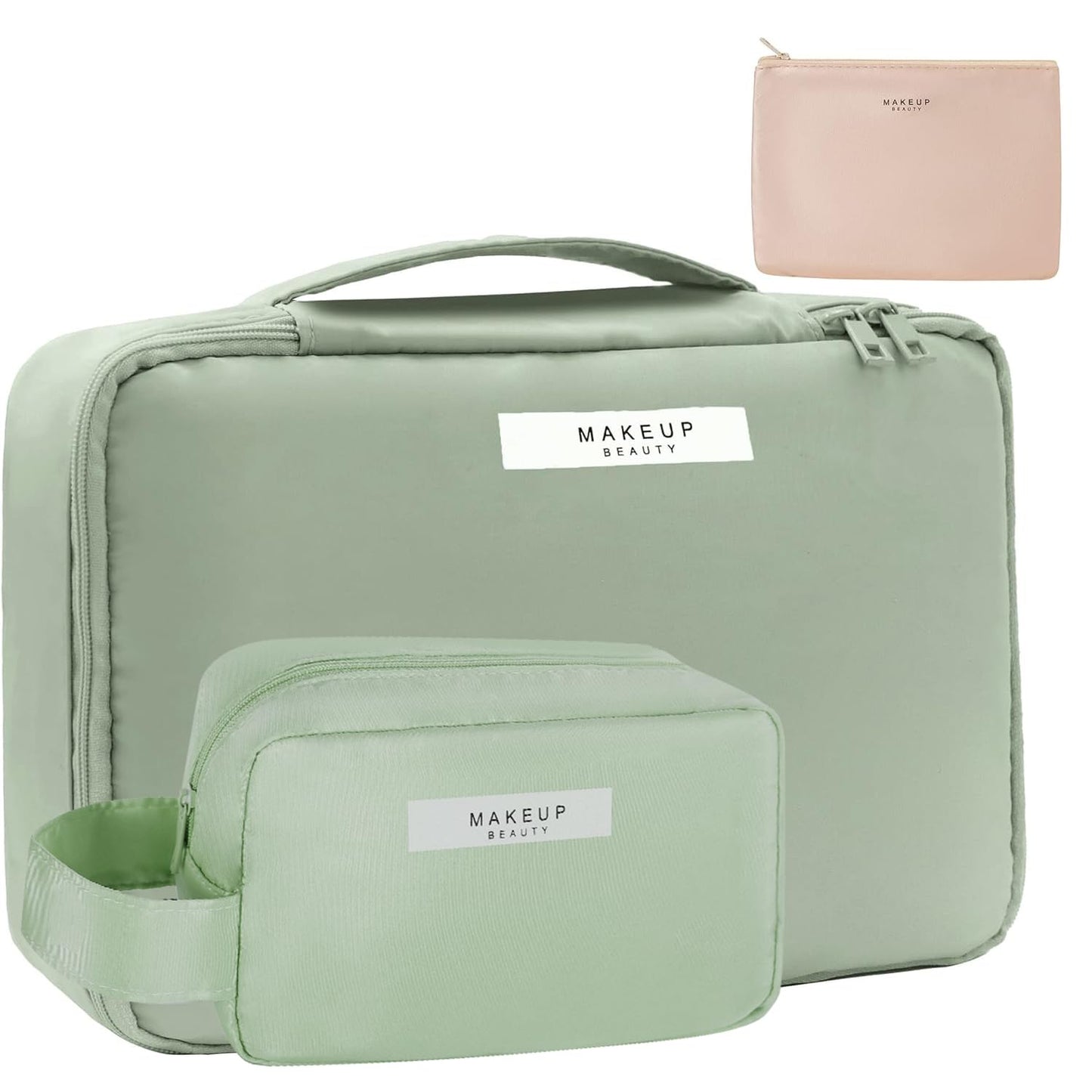 Queboom Travel Makeup Bag Cosmetic Bag Toiletry Bag for Women & Men, Green