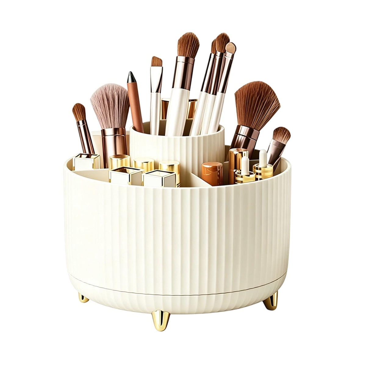360° Rotating Makeup Brush Holder Organizer, Black