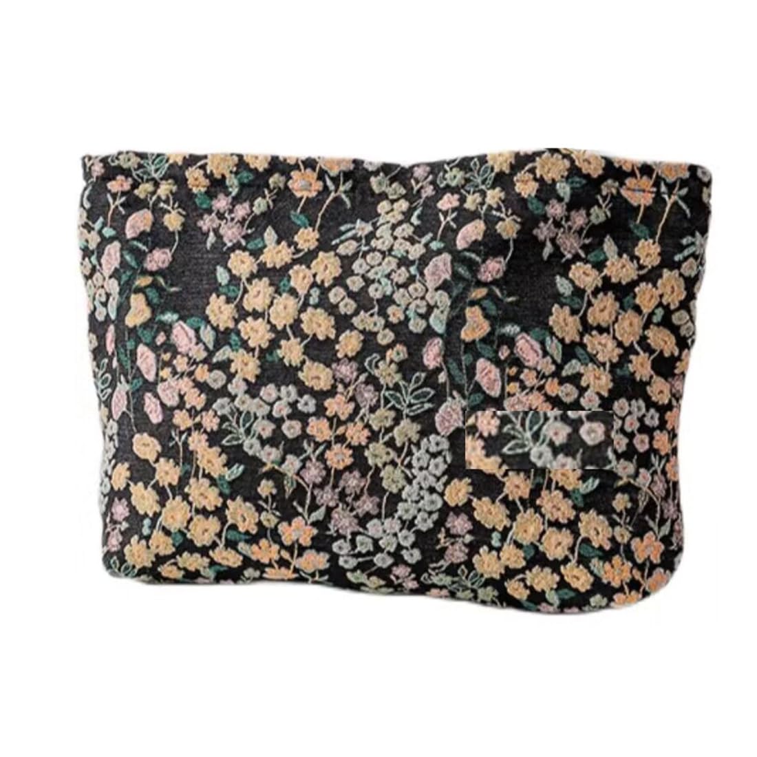 Cosmetic Bags for Women, Large Floral Makeup Bag for Purse, Dark Red Rose