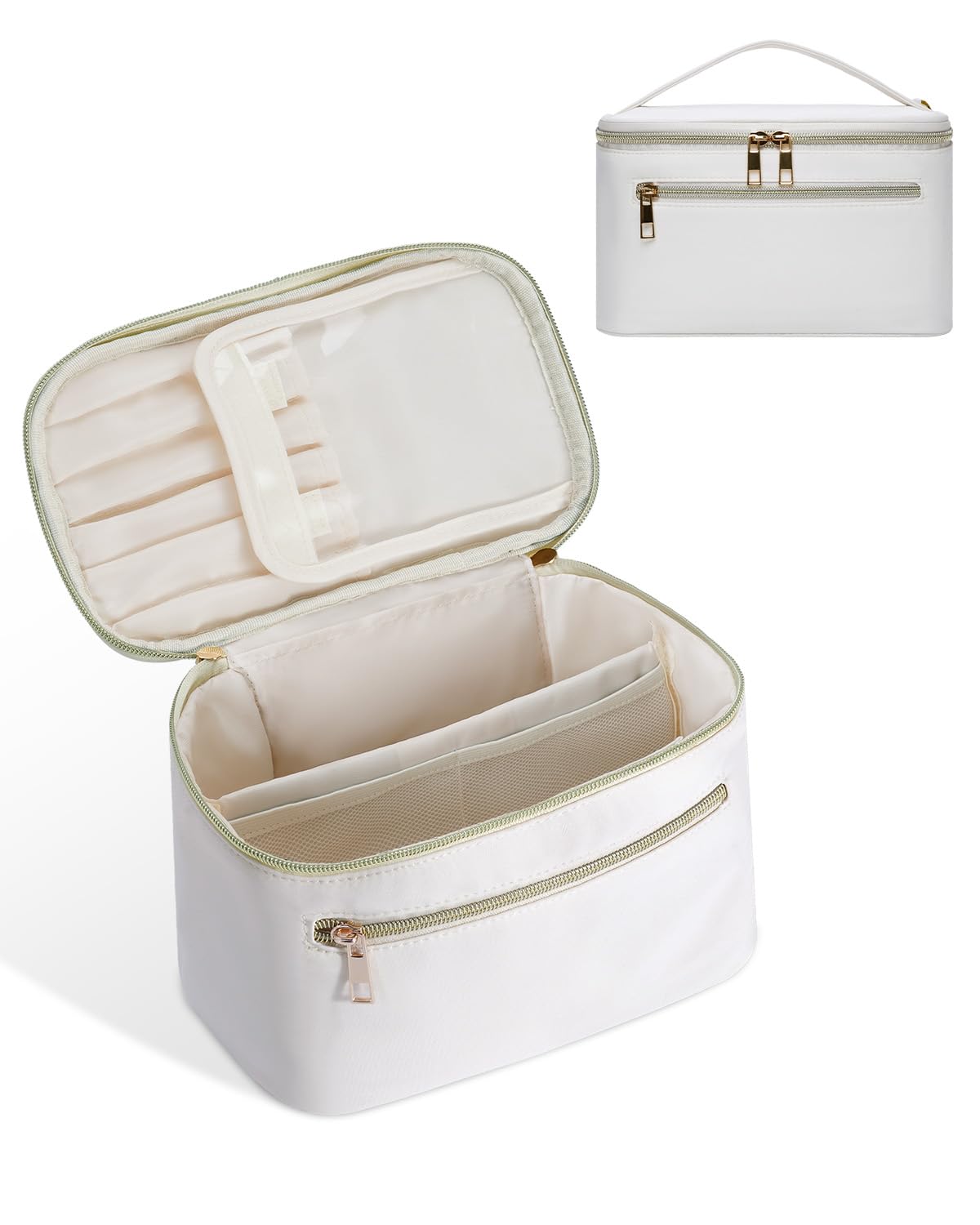 Wandering Nature Makeup Bag, Women Travel Make Up Vanity Case with Handle