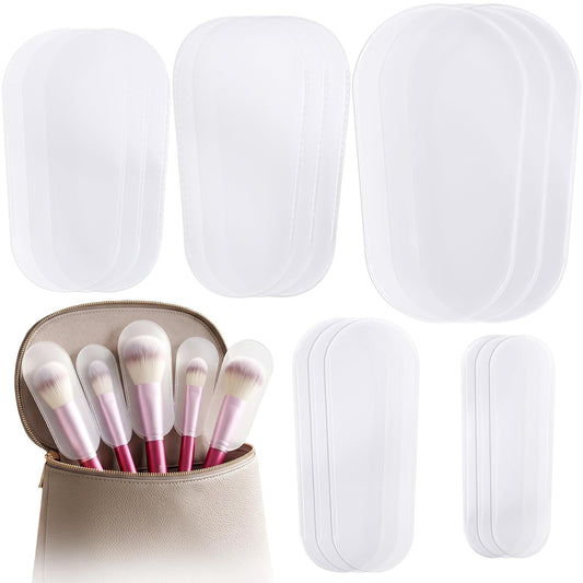 15pcs Clear Makeup Brush Covers, 5 Sizes Cosmetic Dustproof Makeup Brush Covers Protector, Plastic Portable Protectors Sleeves for Women Travel Storage