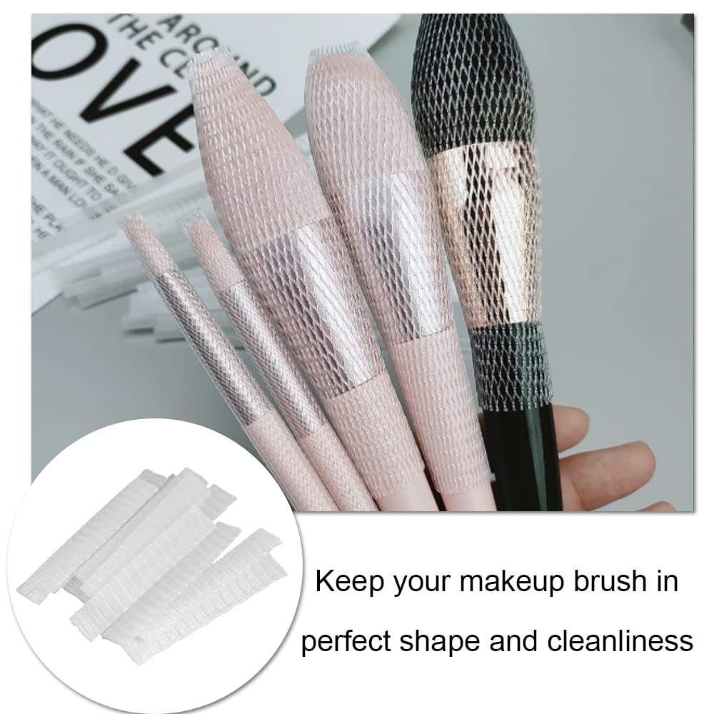 Makeup Brush Covers 100 Pcs - Expandable Reusable Mesh Protector Nets