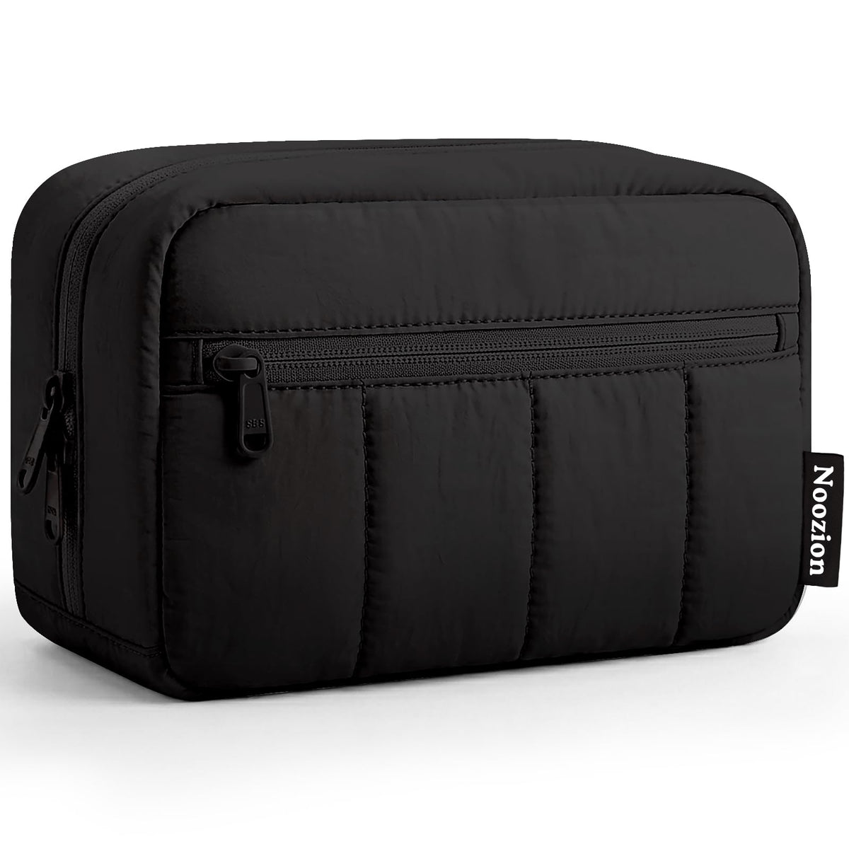 Noozion Makeup Bag Travel Toiletry Bag, Puffy Padded Cosmetic Bag for Women, Makeup Organizer Case, Wide-open Pouch Purse, Travel Essentials