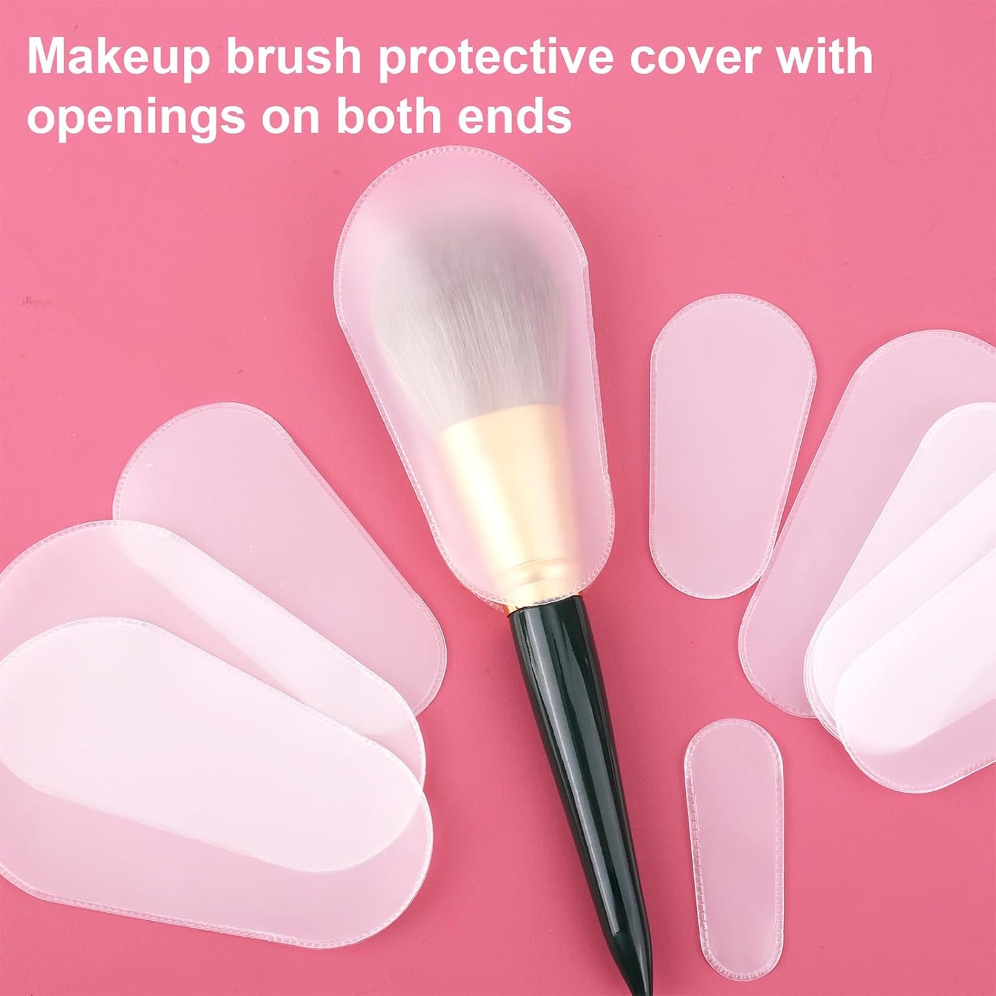 20pcs Makeup Brush Covers, 5 Sizes Clear Make up Brush Protective Protector Sleeves Dustproof Waterproof Cosmetic Brushes Guards Caps for Travel & Daily Storage Organizer