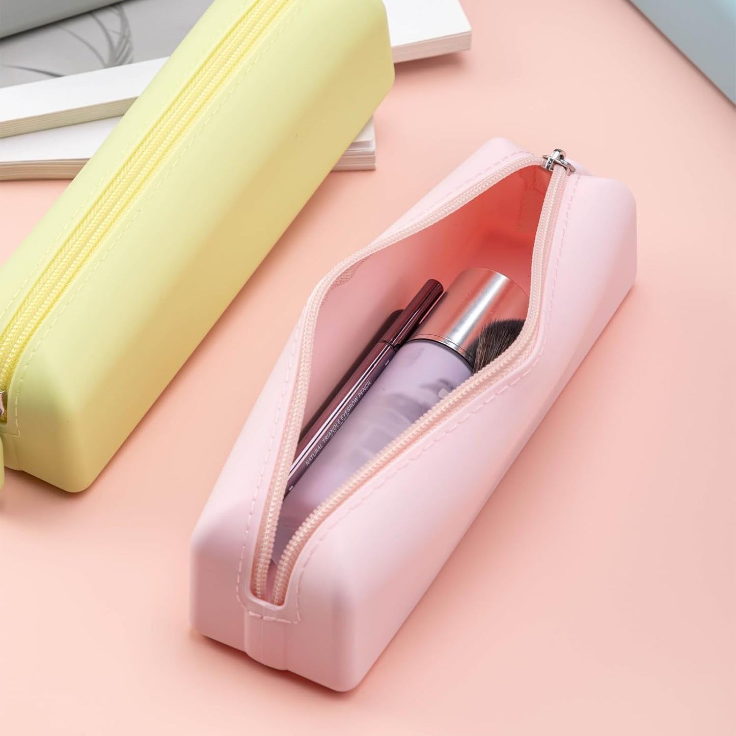 RSRSLEII Cute Silicone Makeup Brush Holder (01Light Pink)