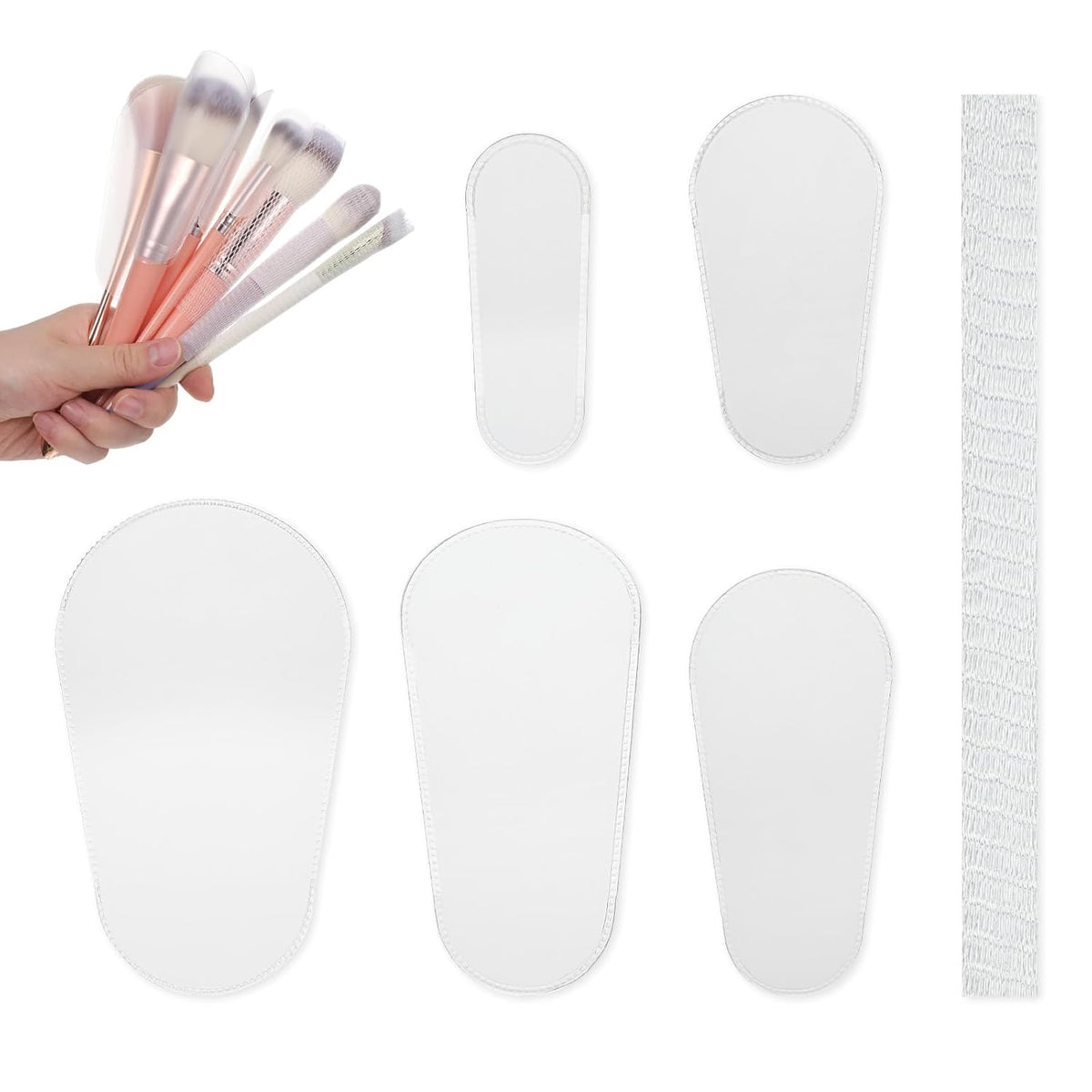 75 Pcs Reusable Makeup Brush Covers, 60 Pc Expandable Mesh