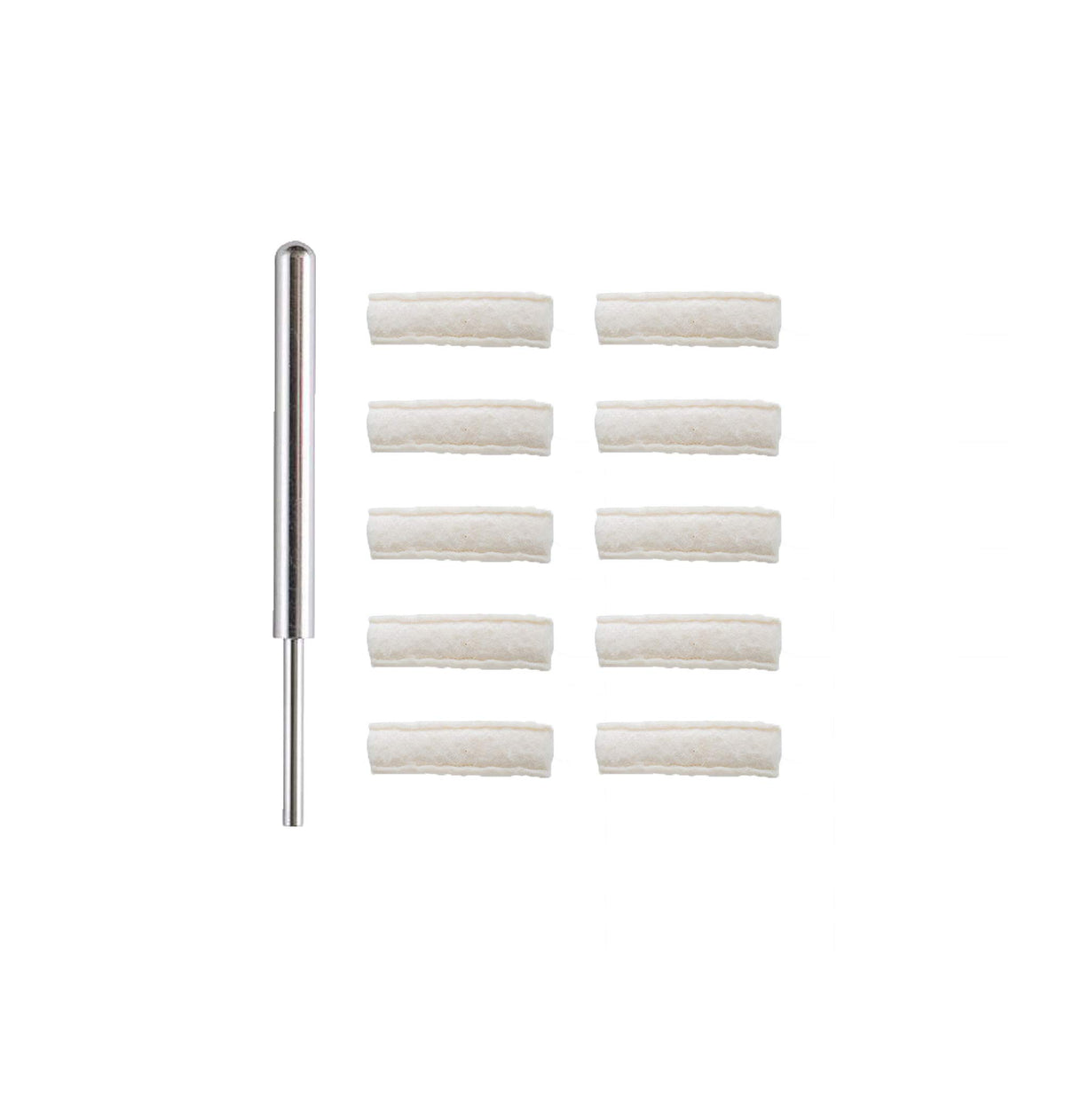 Type 316 Stainless Steel Anodes (Bit) with Sleeves for Brush Plating (Stainless Steel Bit with (10) 1/4" Cotton & (10) Wooley Sleeves)