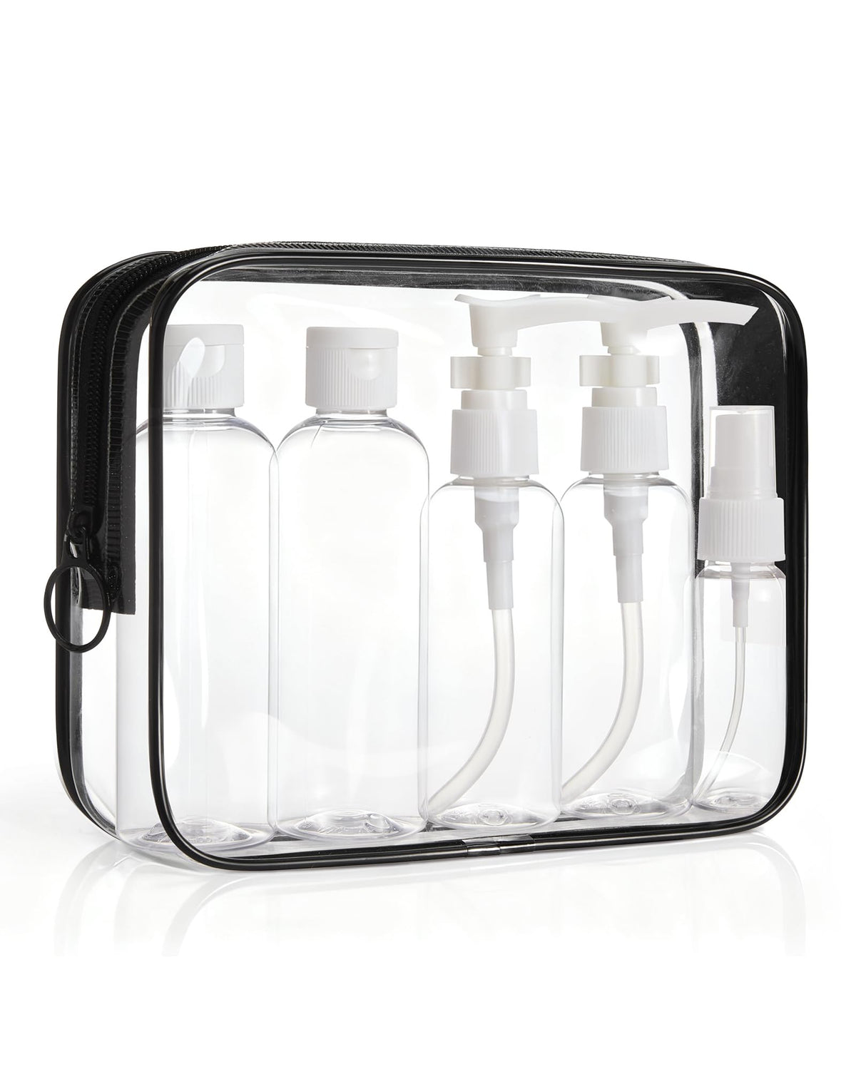 BAGSMART Clear Toiletry Bag 2-Pack TSA Approved Water-Repellent, Black