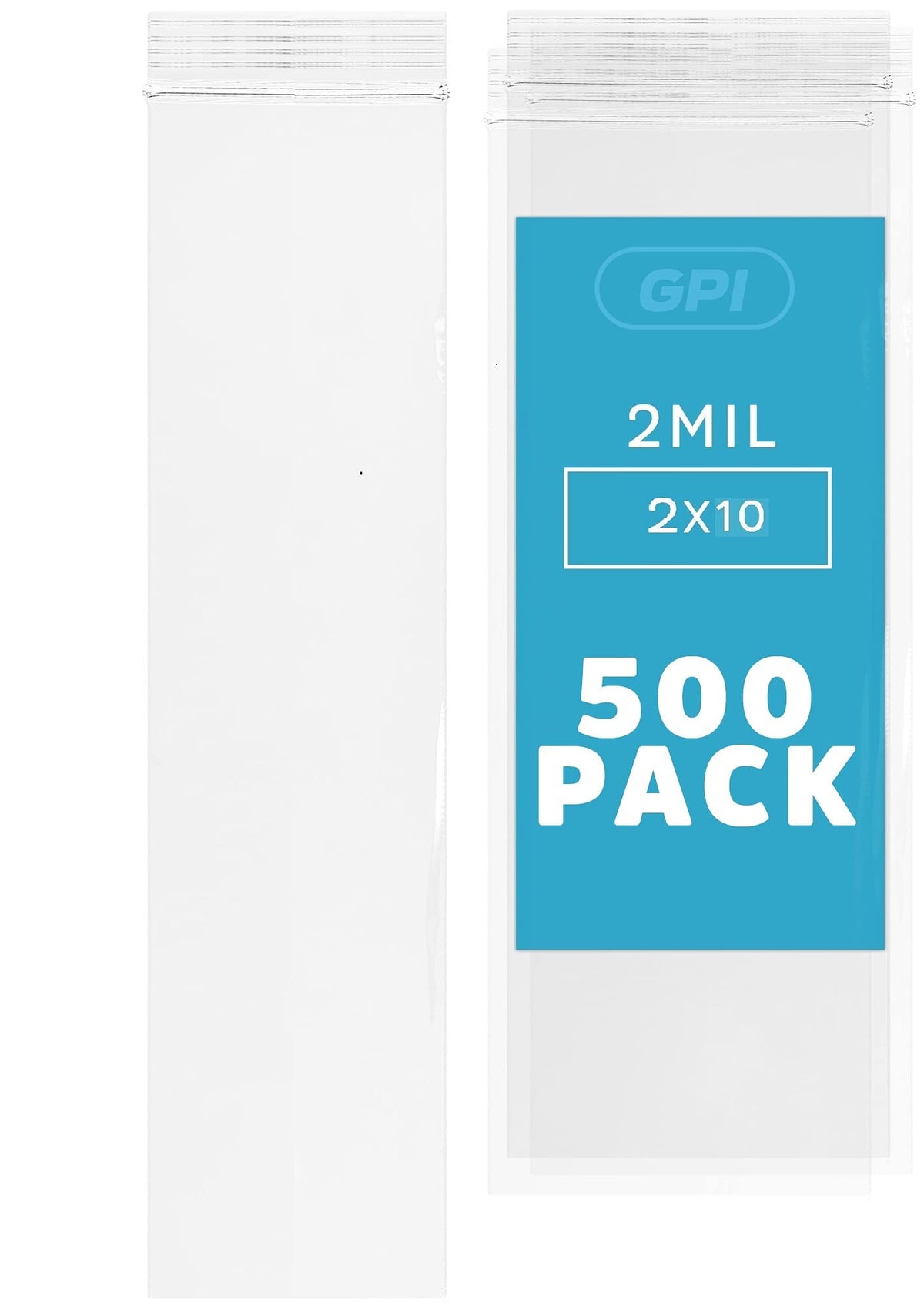 3" x 10" Long Zip Bags, 1000 Pack, Clear Plastic Reclosable Zip Baggies, 2 Mil Thick, Resealable Poly Bags for Packaging Insence, Necklaces, Jewelry & Office Supplies. GPI