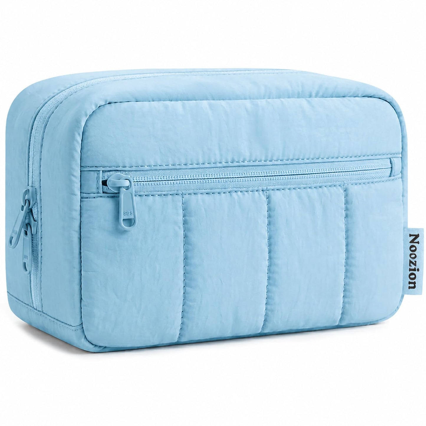 Noozion Makeup Bag Travel Toiletry Bag, Puffy Padded Cosmetic Bag for Women, Makeup Organizer Case, Wide-open Pouch Purse, Travel Essentials
