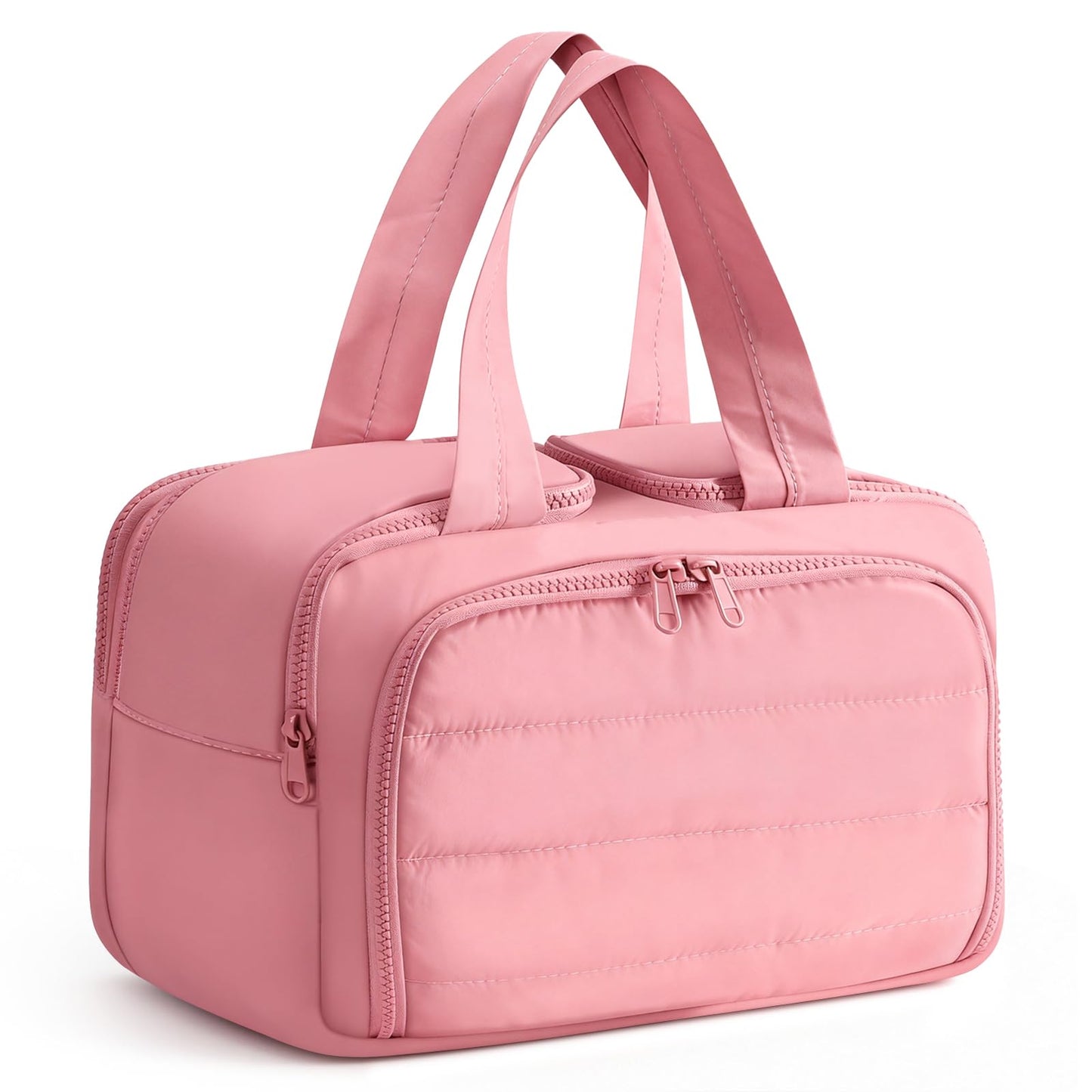 Travel Makeup Bag, Portable Travel Bag with Hanging Hook for Women, Waterproof and Hanging Toiletry Bags Travel Organizer Accessories for Travel Essentials,Pink