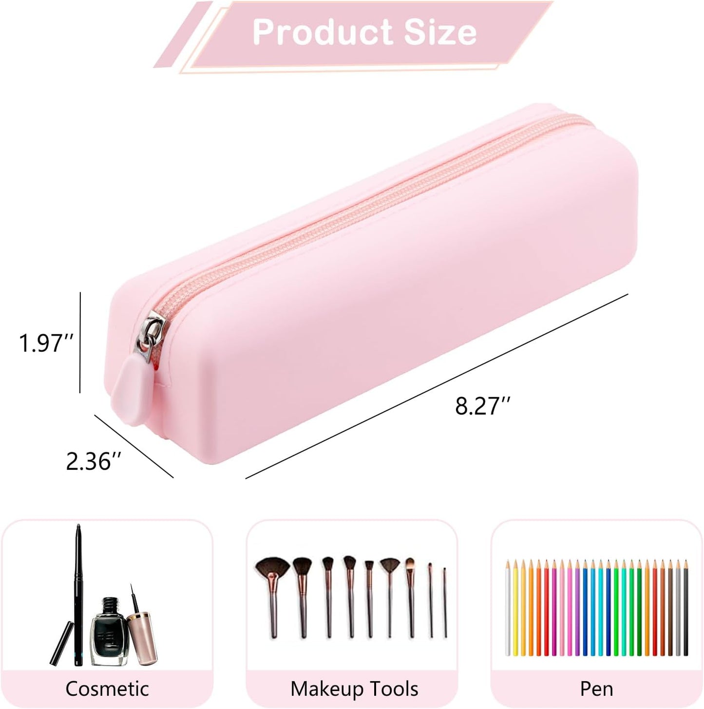 RSRSLEII Cute Silicone Makeup Brush Holder (01Light Pink)