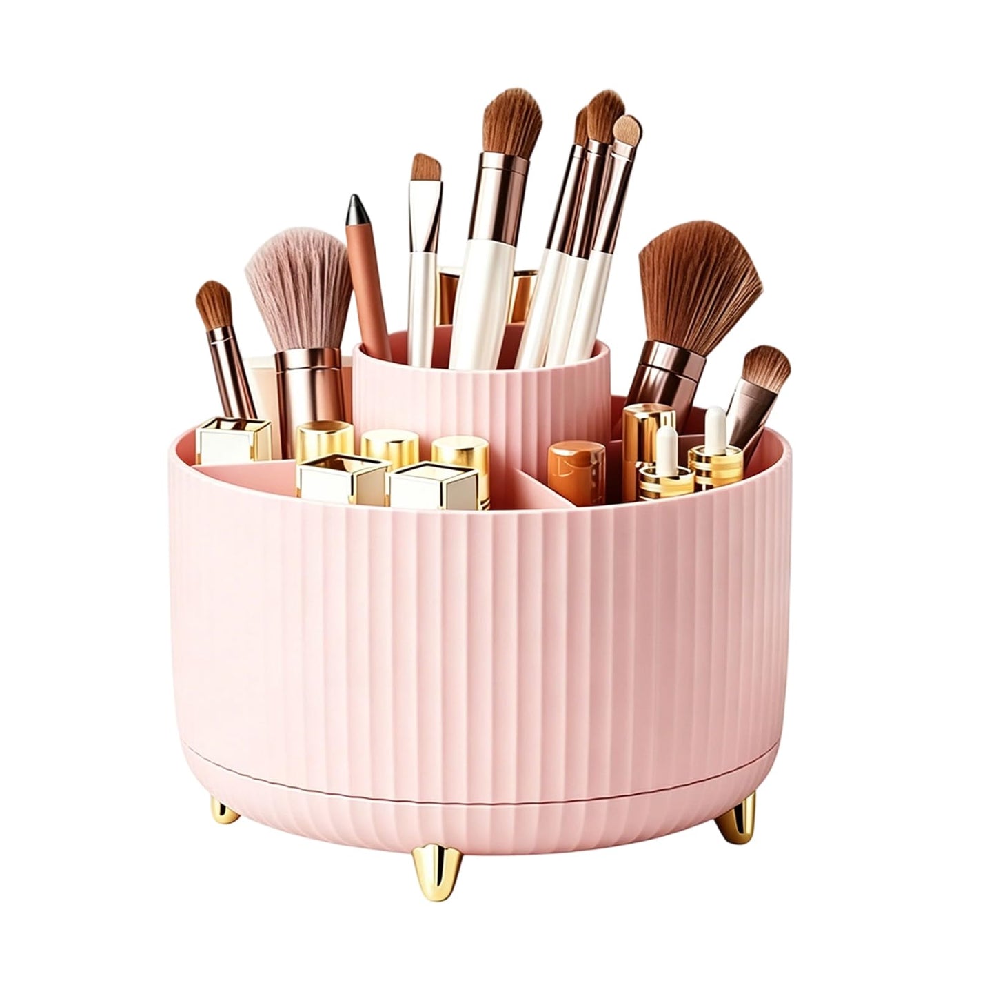360° Rotating Makeup Brush Holder Organizer, Black