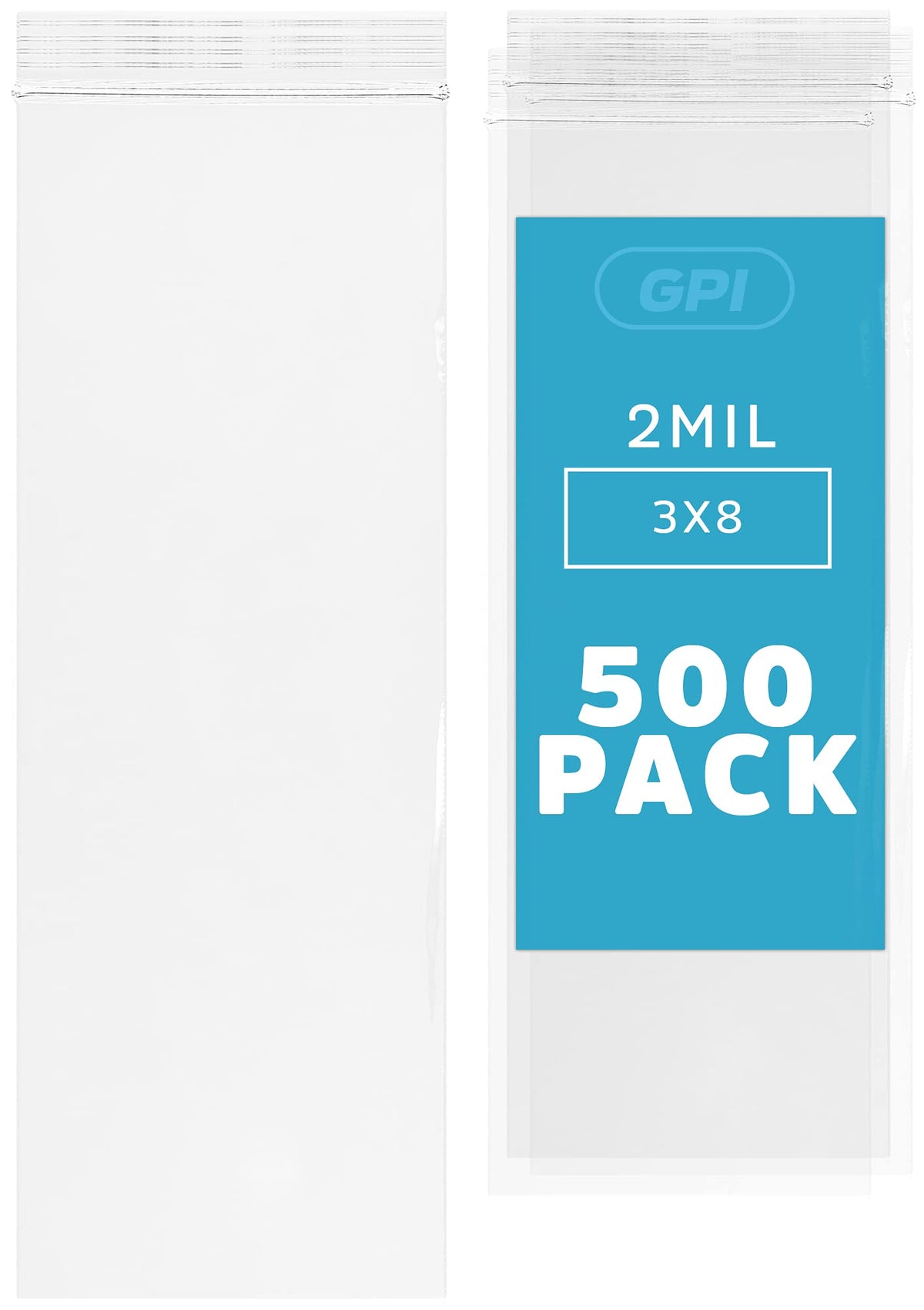 3" x 10" Long Zip Bags, 1000 Pack, Clear Plastic Reclosable Zip Baggies, 2 Mil Thick, Resealable Poly Bags for Packaging Insence, Necklaces, Jewelry & Office Supplies. GPI