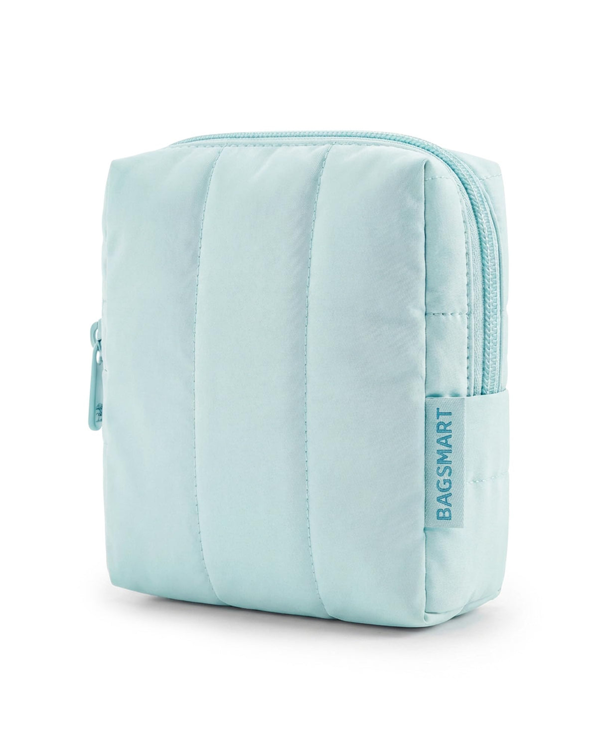 BAGSMART Puffy Travel Makeup Bag Duo Large & Small for Women, Leopard