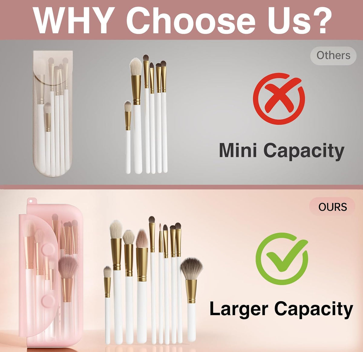 COOL-ANGLE 2-In-1 Magnetic Silicone Makeup Brush and Sponge Case Khaki