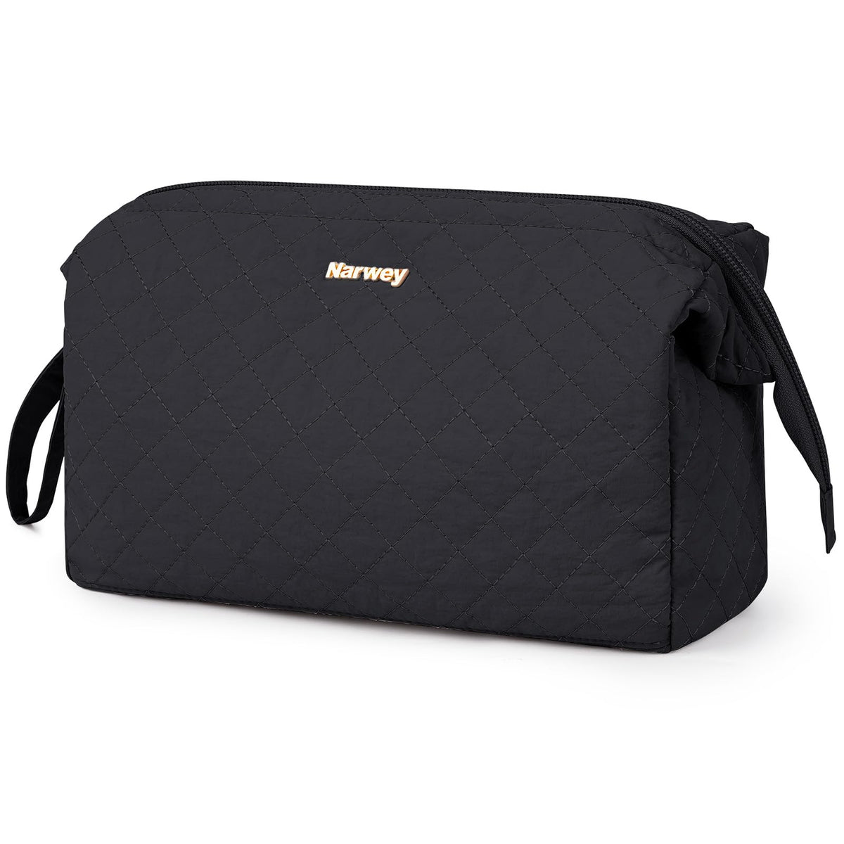 Narwey Travel Makeup Bag Toiletry Bag, Wide Open Cosmetic Bag for Women