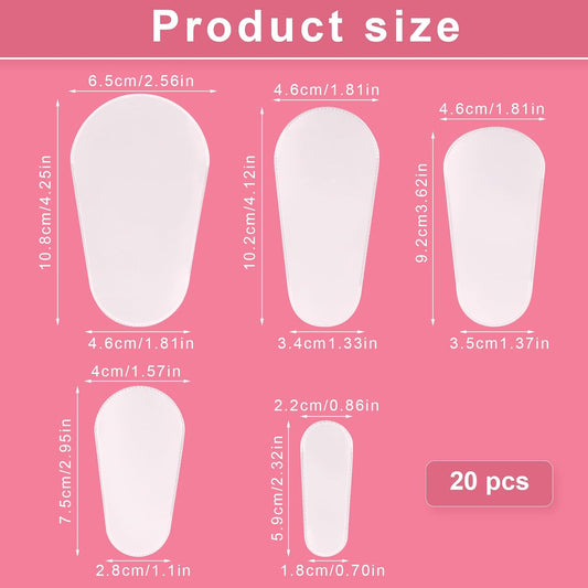 20pcs Makeup Brush Covers, 5 Sizes Clear Make up Brush Protective Protector Sleeves Dustproof Waterproof Cosmetic Brushes Guards Caps for Travel & Daily Storage Organizer